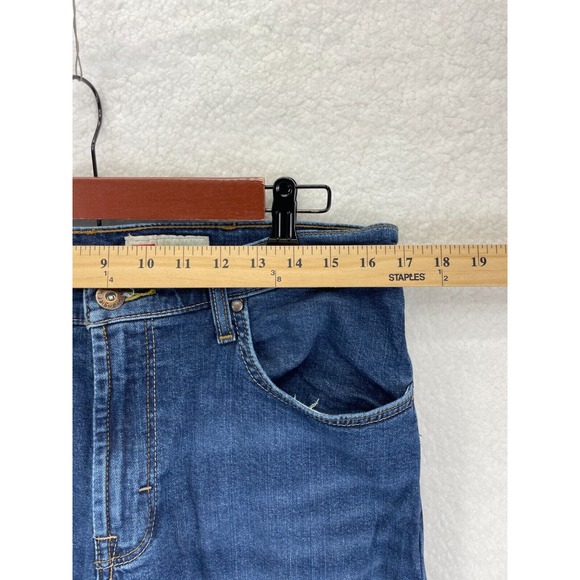 Wrangler Premium Jeans Mens Sz 34x30 Slim Straight Leg Blue Denim 92SSWDX - Picture 2 of 7